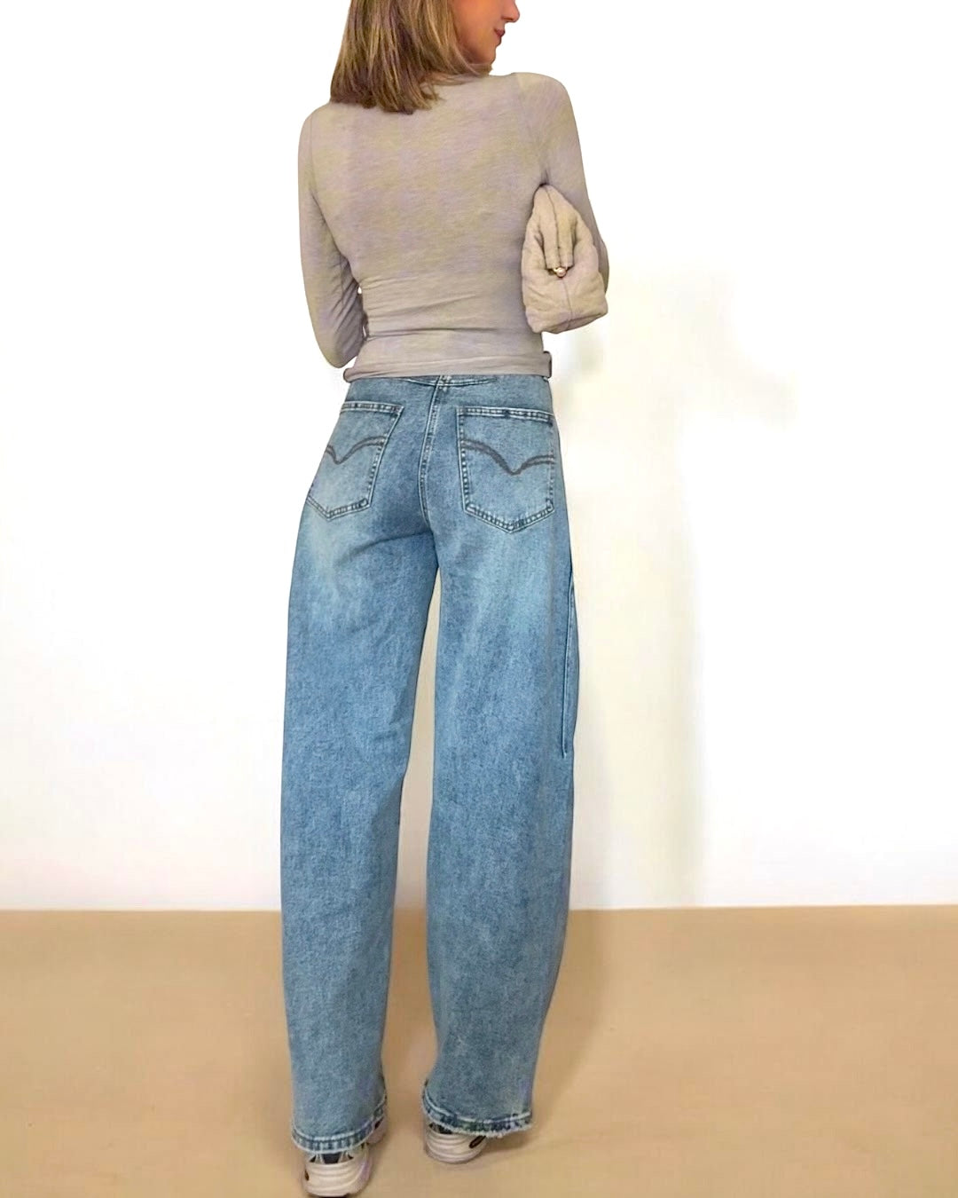 Denim barrel azul