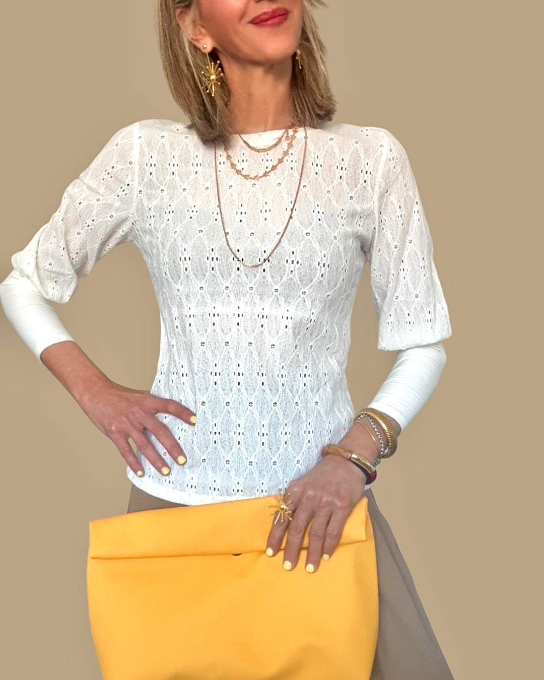 Camiseta troquelada blanca