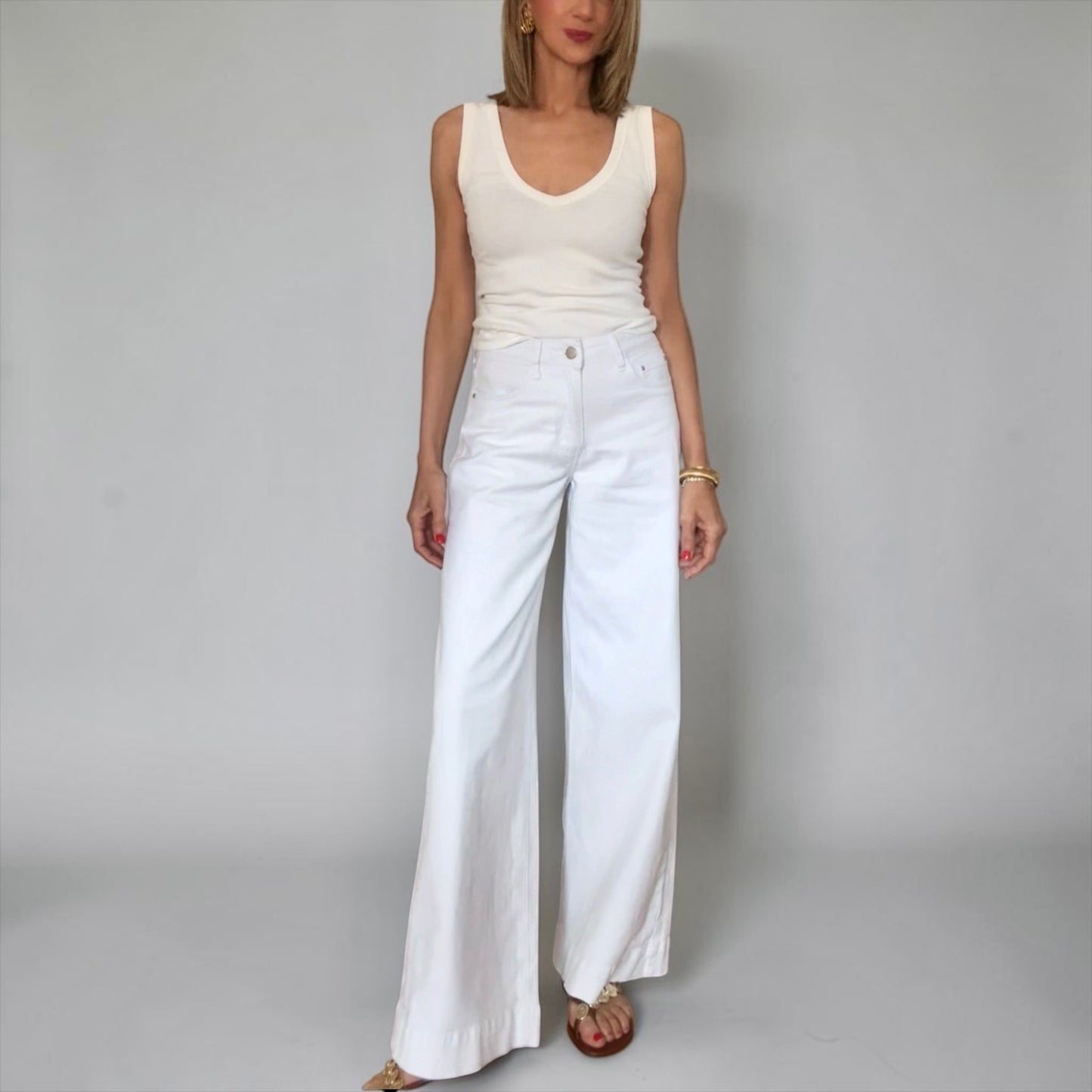 Denim blanco wide leg