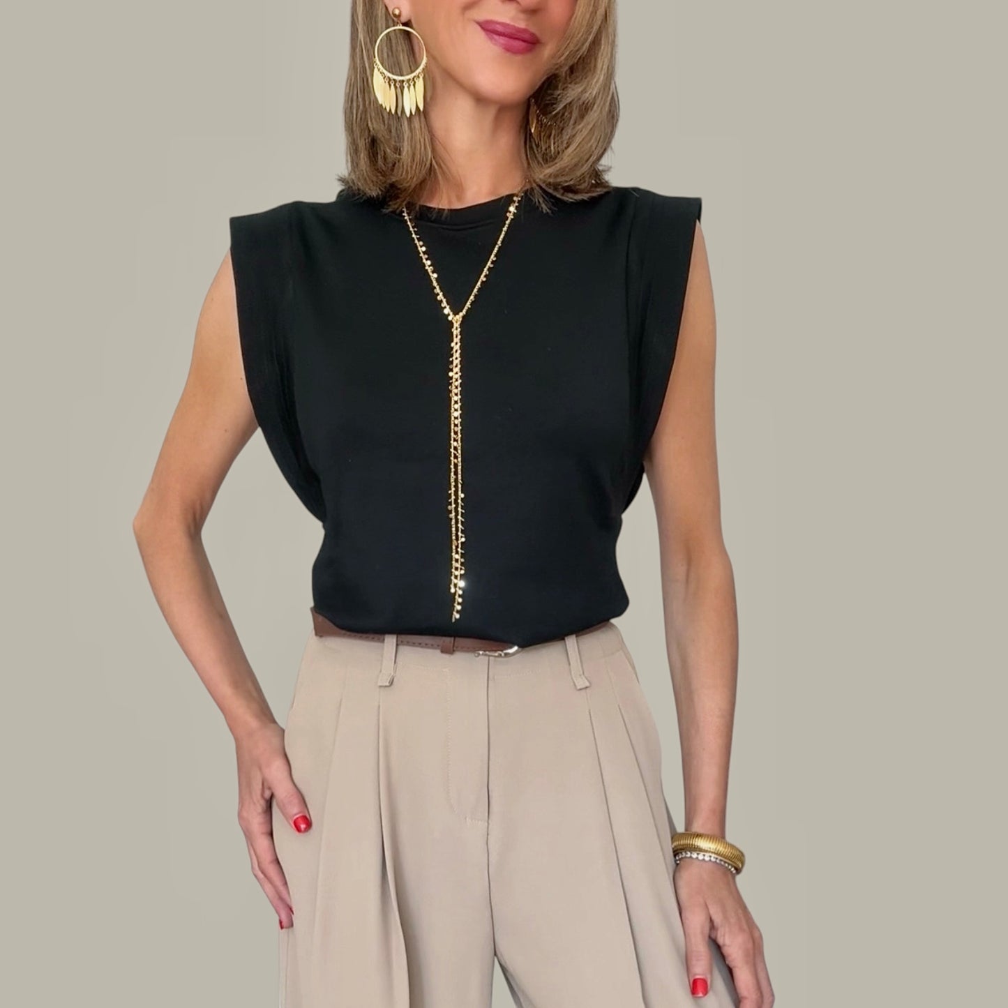 Camiseta hombros negra