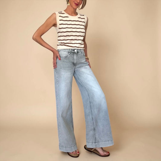 Denim gris claro wide leg