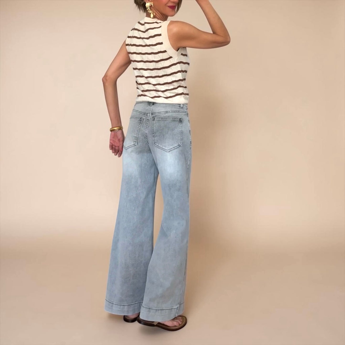 Denim gris claro wide leg