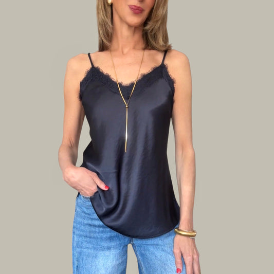 Lencero satinado azul marino