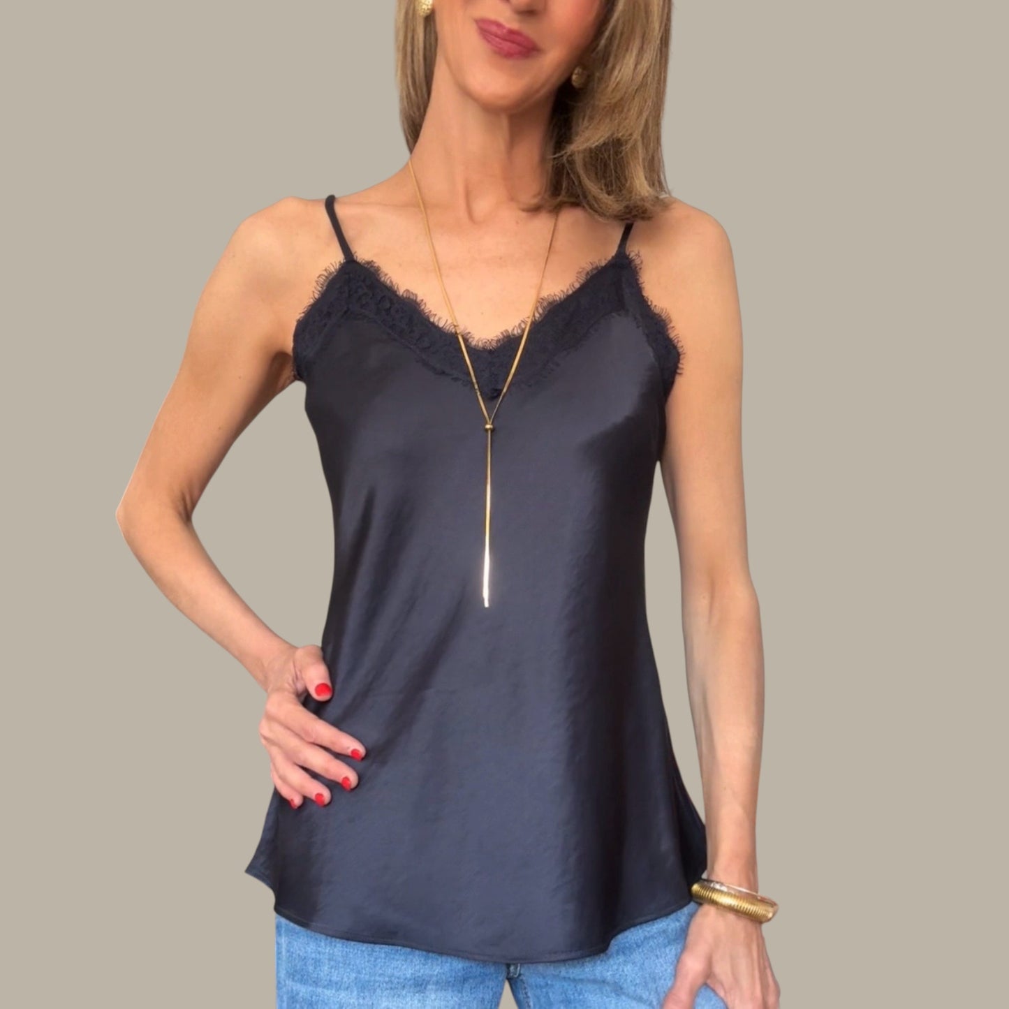 Lencero satinado azul marino