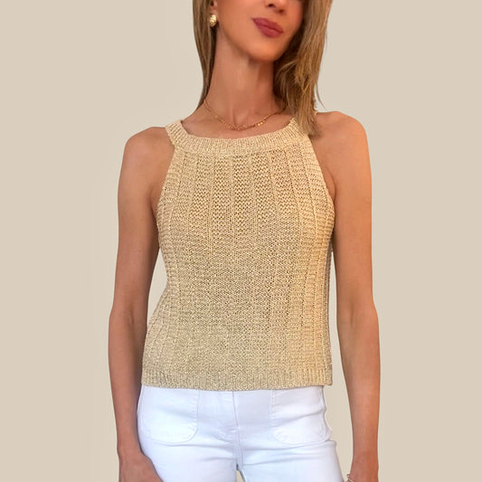 Top halter dorado