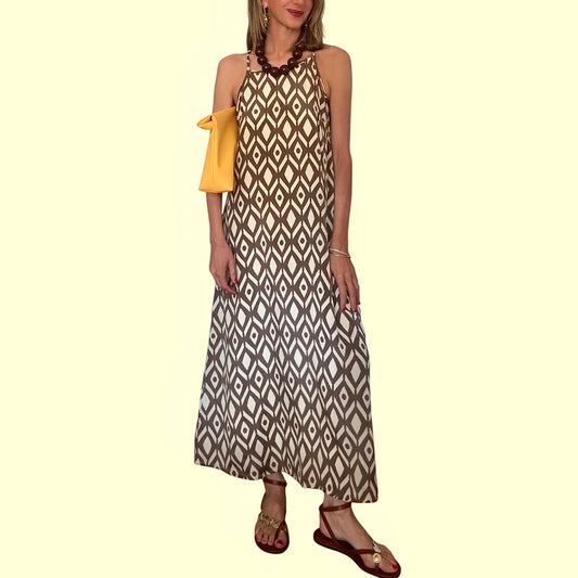 Vestido Jolie marrón& beige