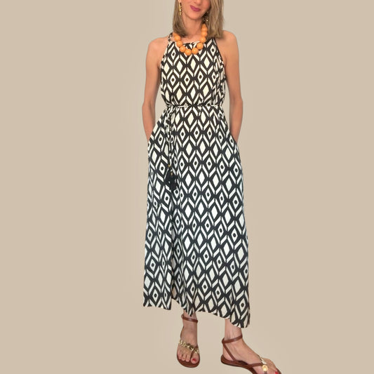 Vestido Jolie negro& beige