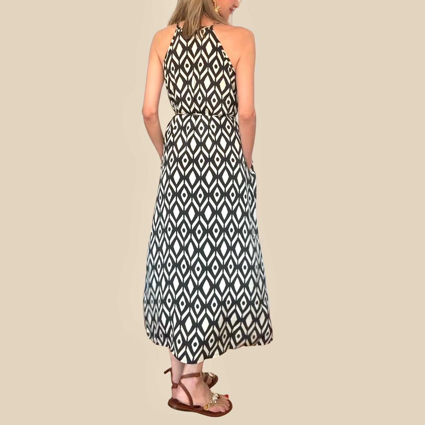 Vestido Jolie negro& beige