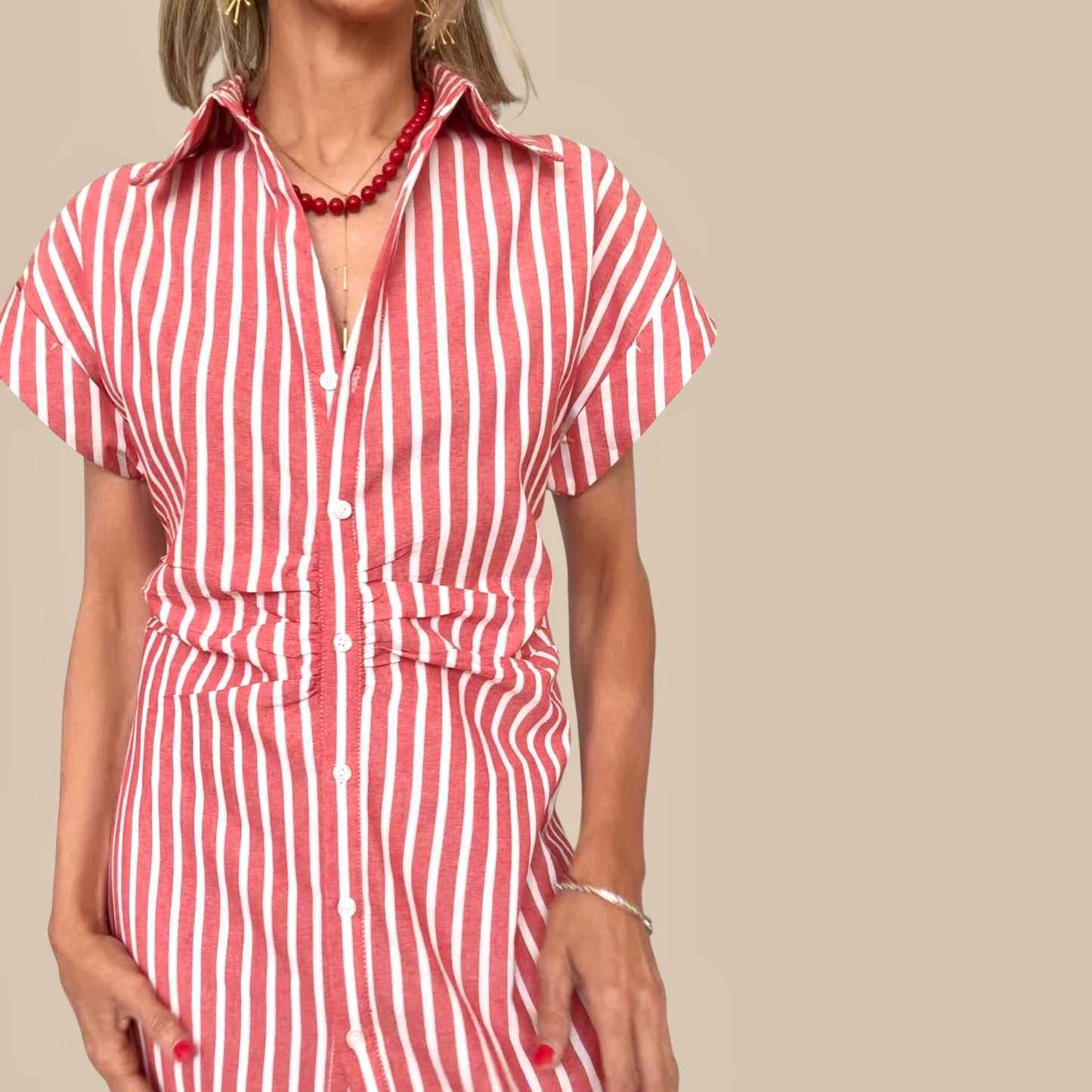 Vestido rayas rojo& blanco