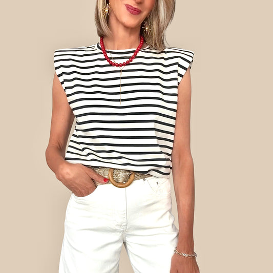 Camiseta rayas hombreras