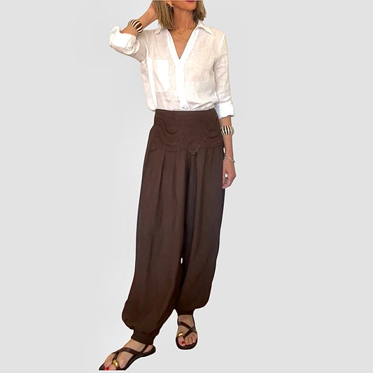 Pantalón bombacho marrón