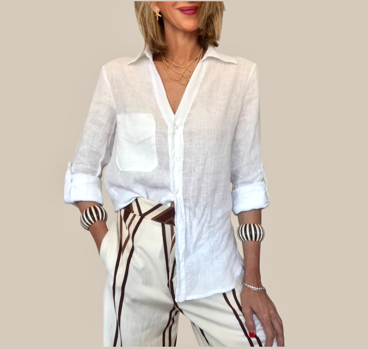 Camisa lino blanca