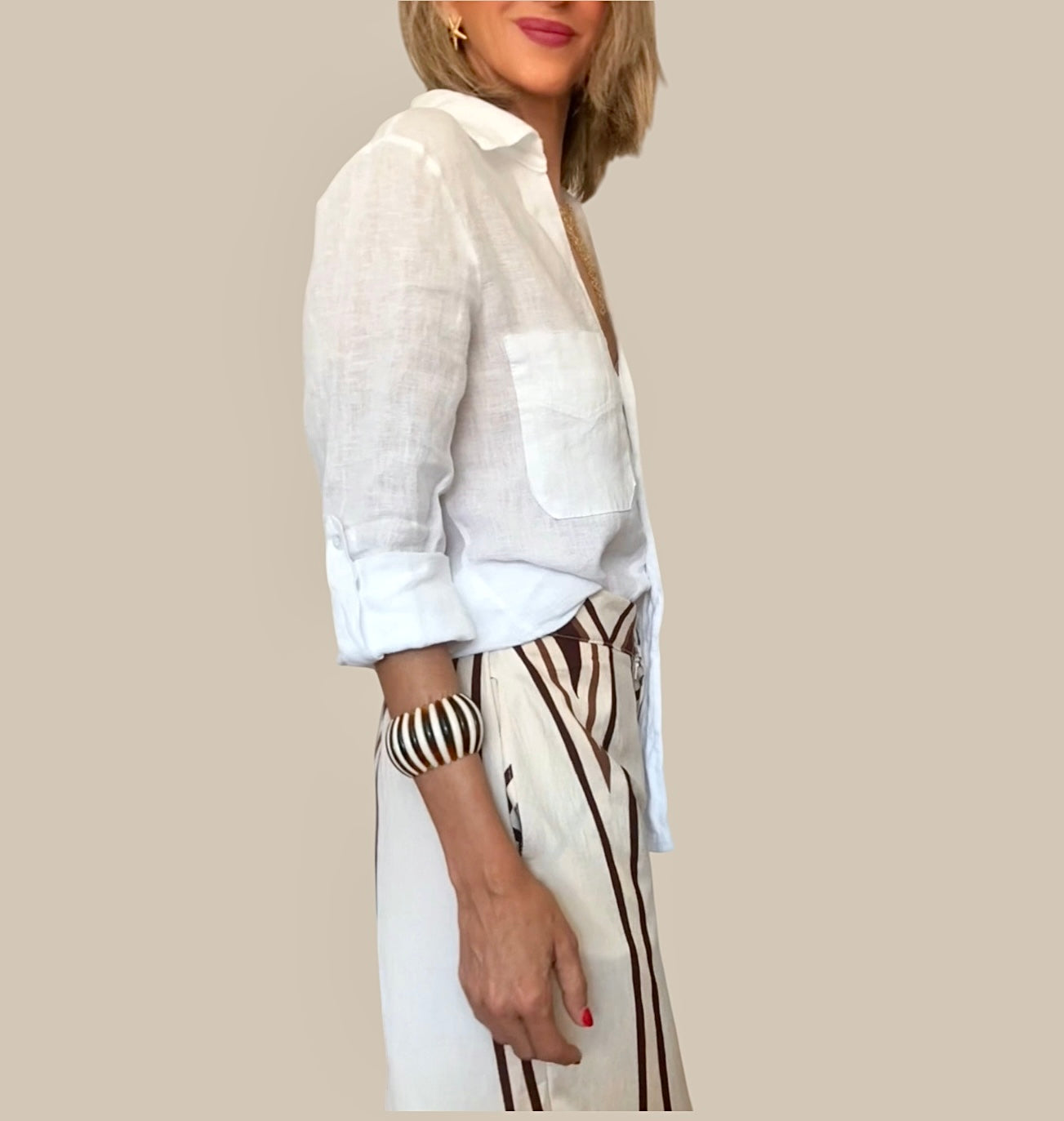 Camisa lino blanca