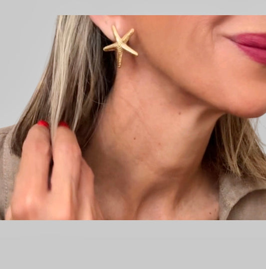 Pendientes estrella de Mar dorado