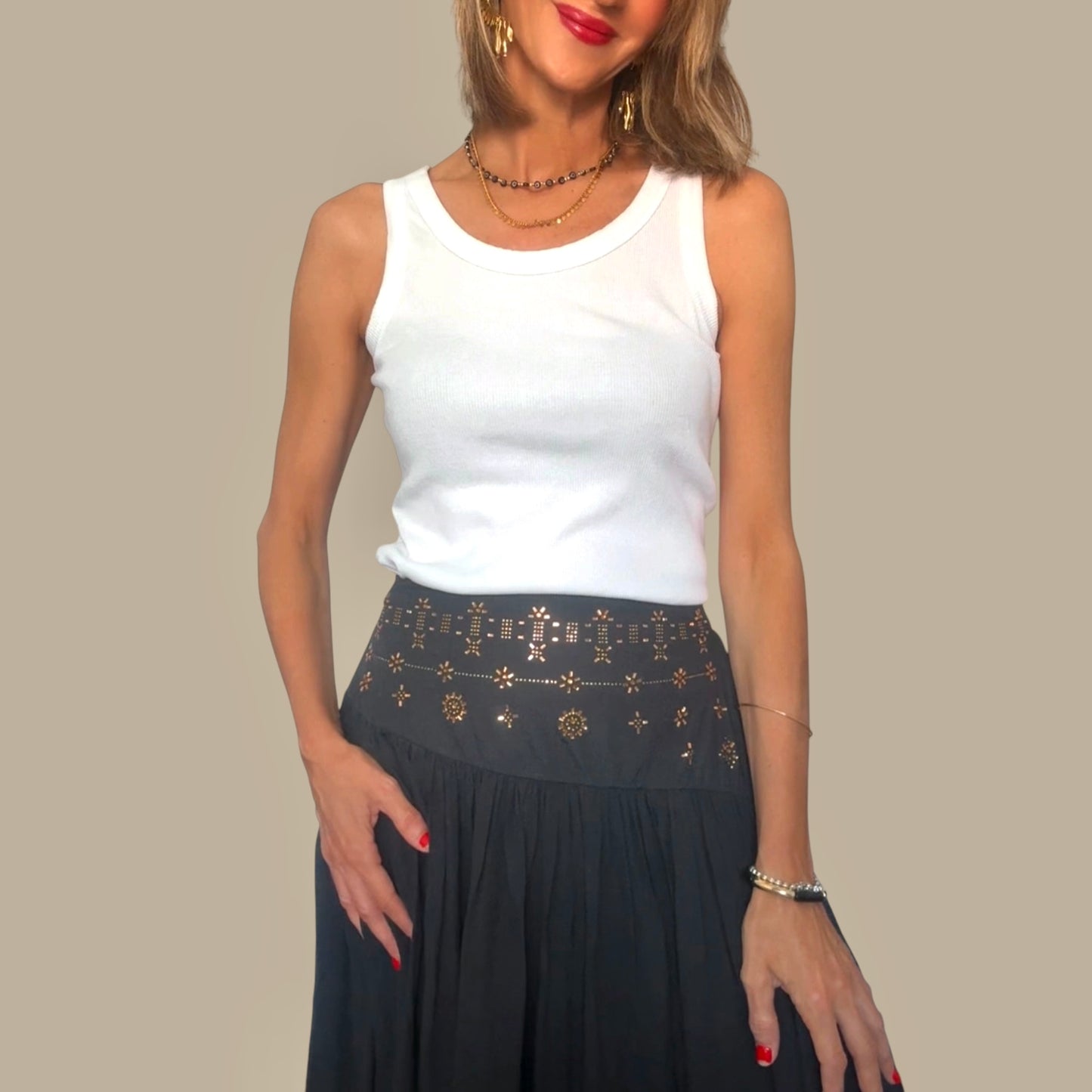 Camiseta tirantes algodón blanca