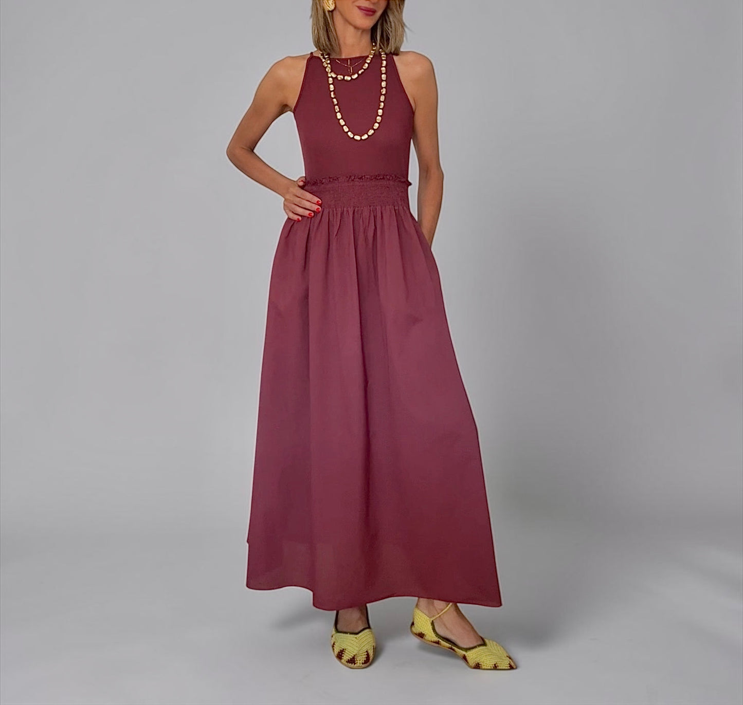 Vestido Lía berenjena