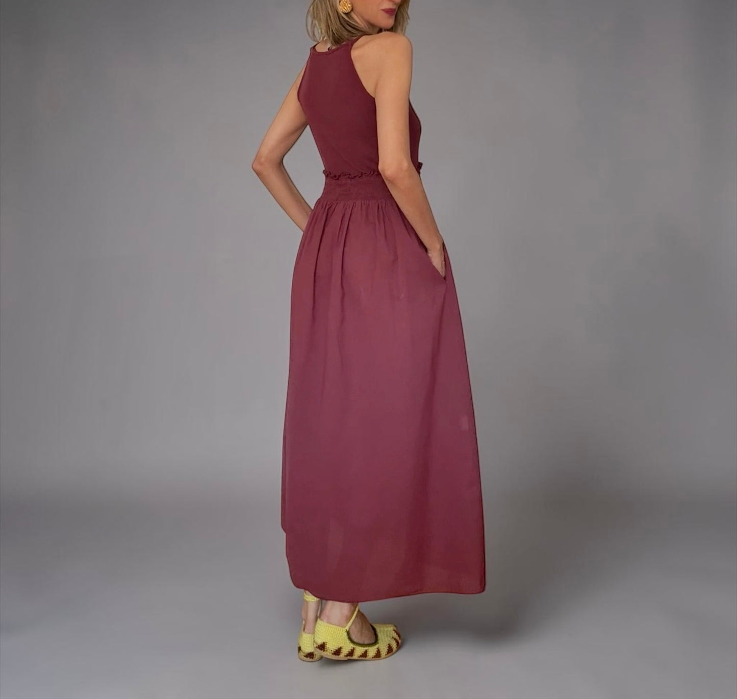 Vestido Lía berenjena