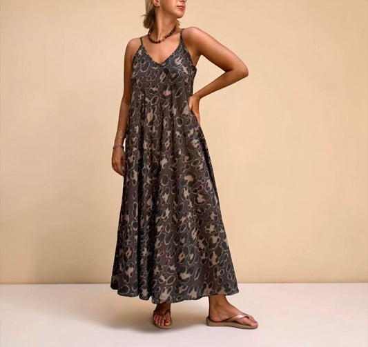 Vestido animal print marrón