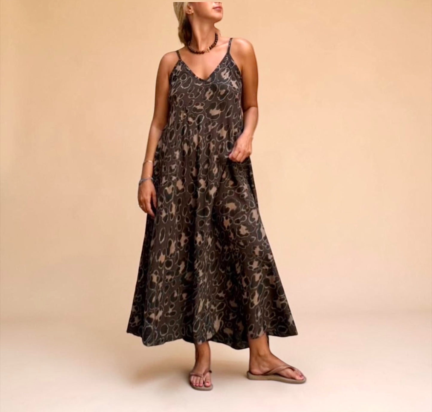 Vestido animal print marrón