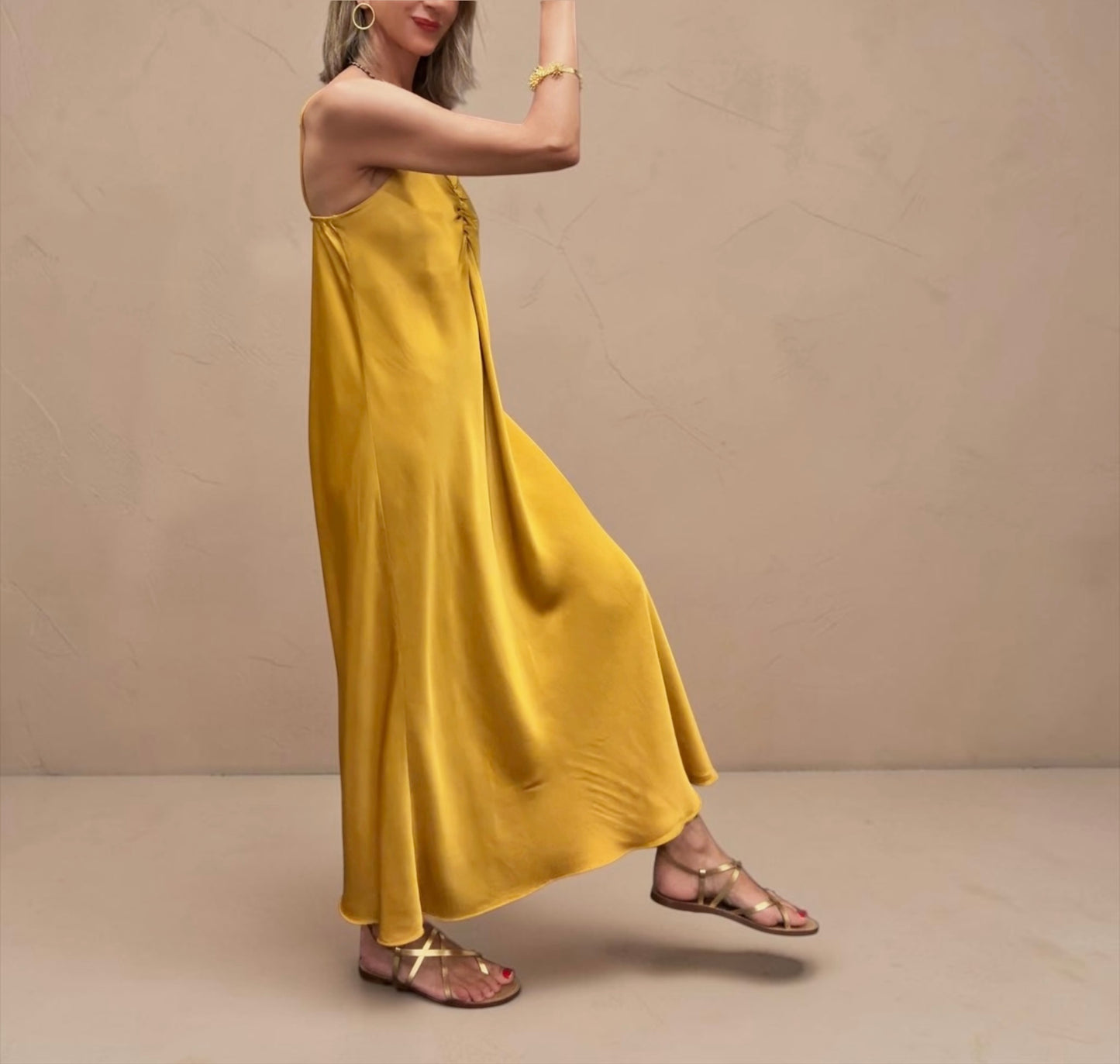 Vestido Duna mostaza