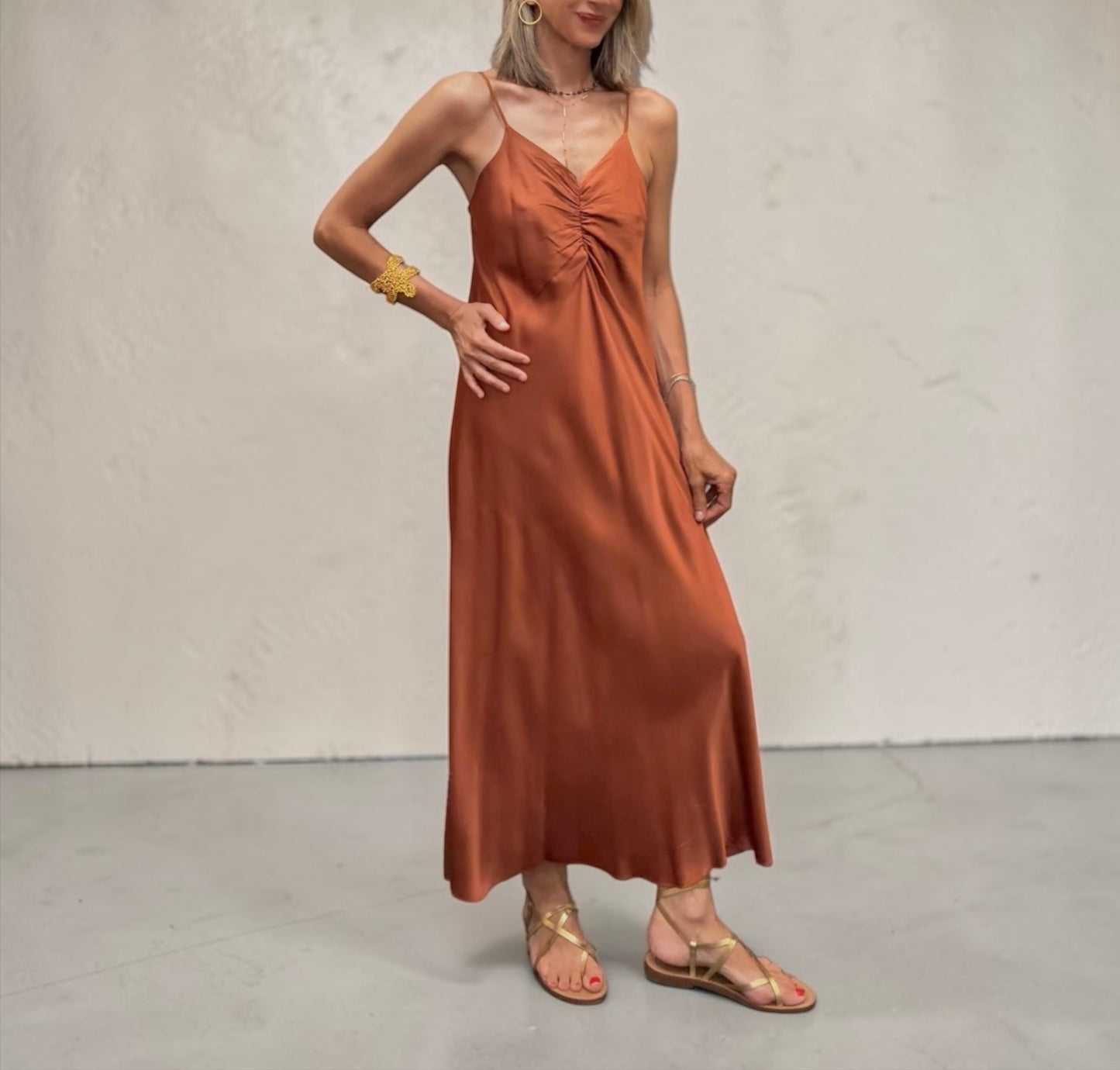 Vestido Duna teja