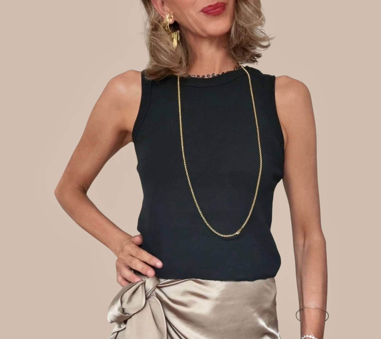 Camiseta tirantes algodón negra