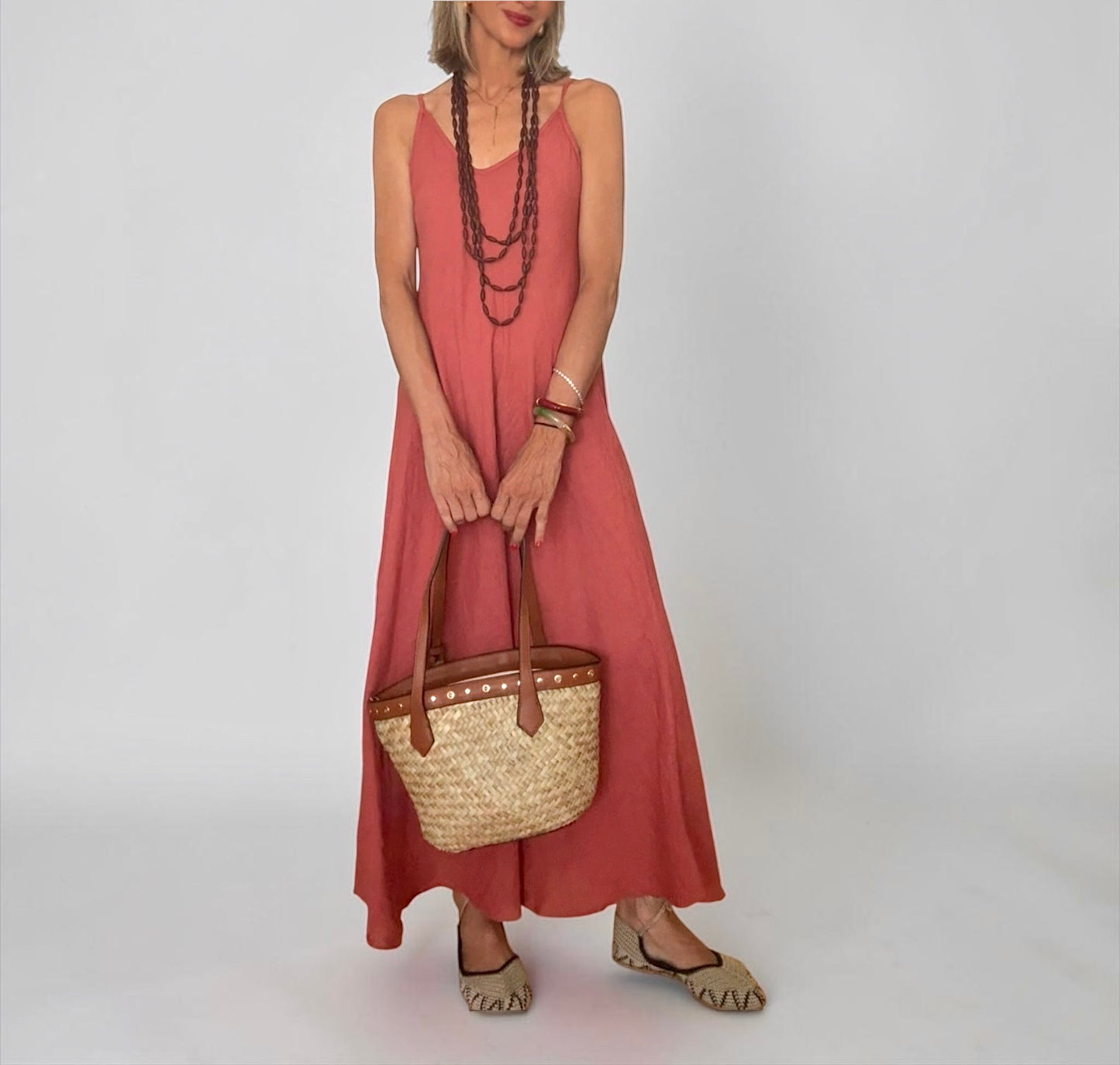 Vestido teja lino