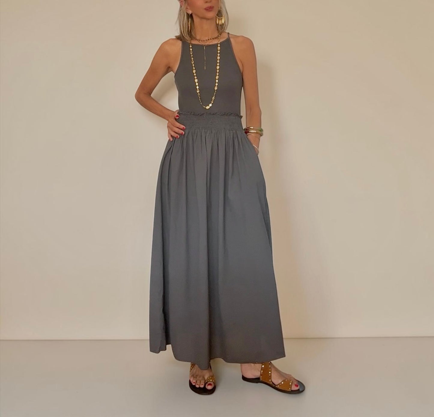 Vestido Lia  gris